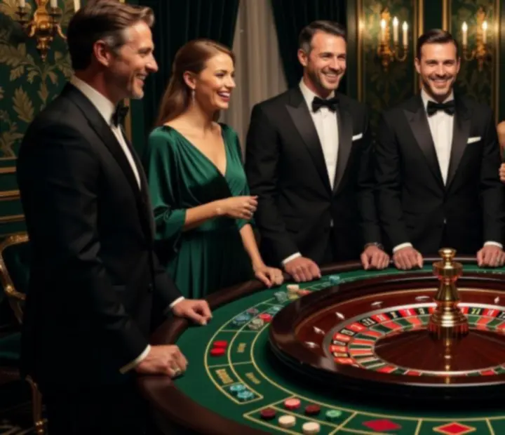 Eleganckie koło ruletki podczas luksusowego eventu