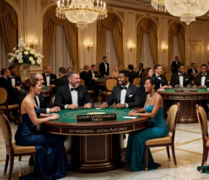 Goście podczas eleganckiego wieczoru kasynowego